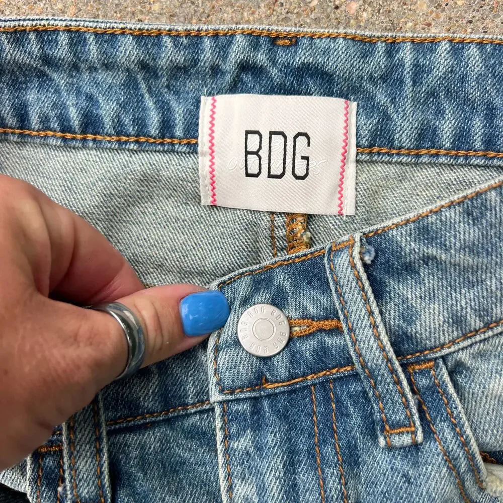BDG  Urban Outfitters Mandi Denim Maxi Split Skirt Raw Hem SMALL